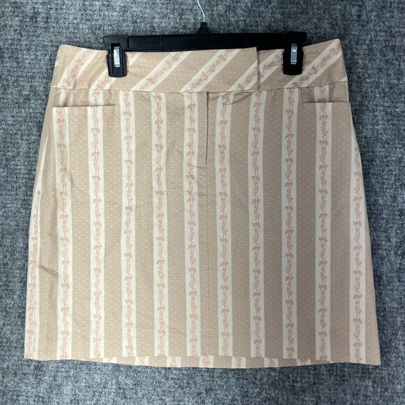 LOFT Skirt Womens 10 A-Line Business‎ Professional Zip Lined Striped Pockets - Picture 1 of 11